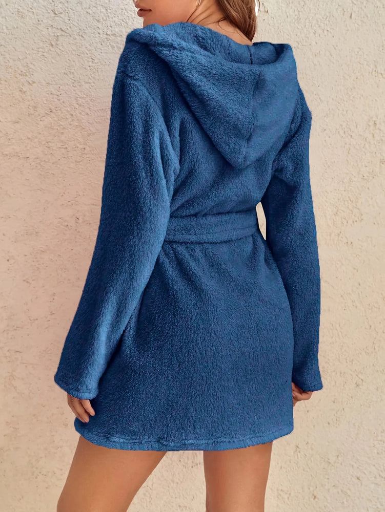 Women’s Thick Hooded Fleece Robe | Cozy Winter Bathrobe