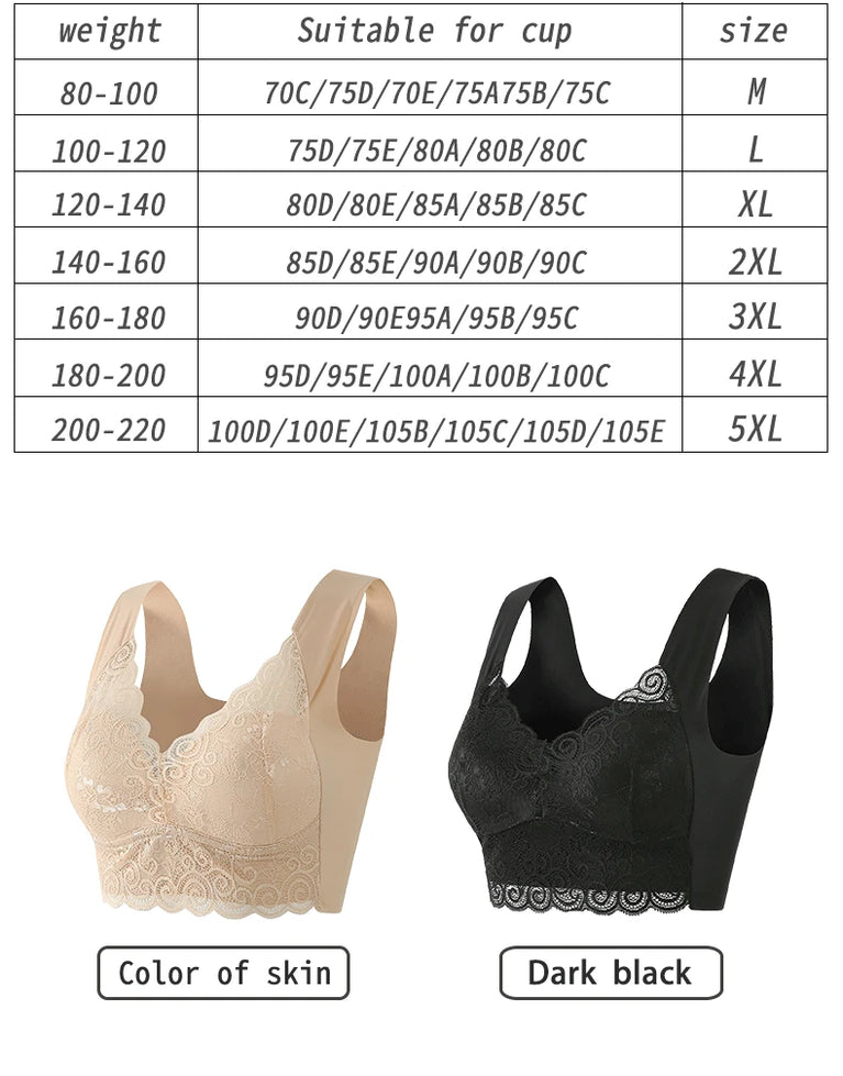 Seamless Lace Bra | Wireless Full-Cup Push-Up