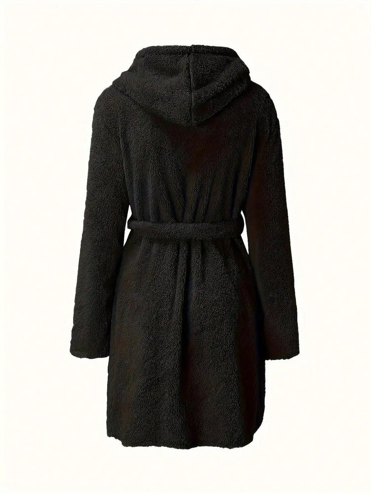 Women’s Thick Hooded Fleece Robe | Cozy Winter Bathrobe