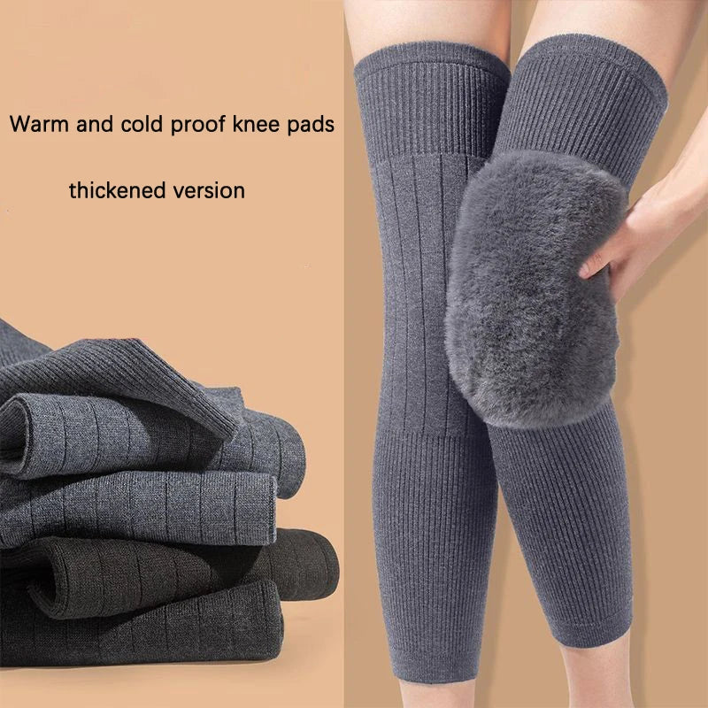 Thickened Cashmere Knee Pads with Fleece Warm Winter Support