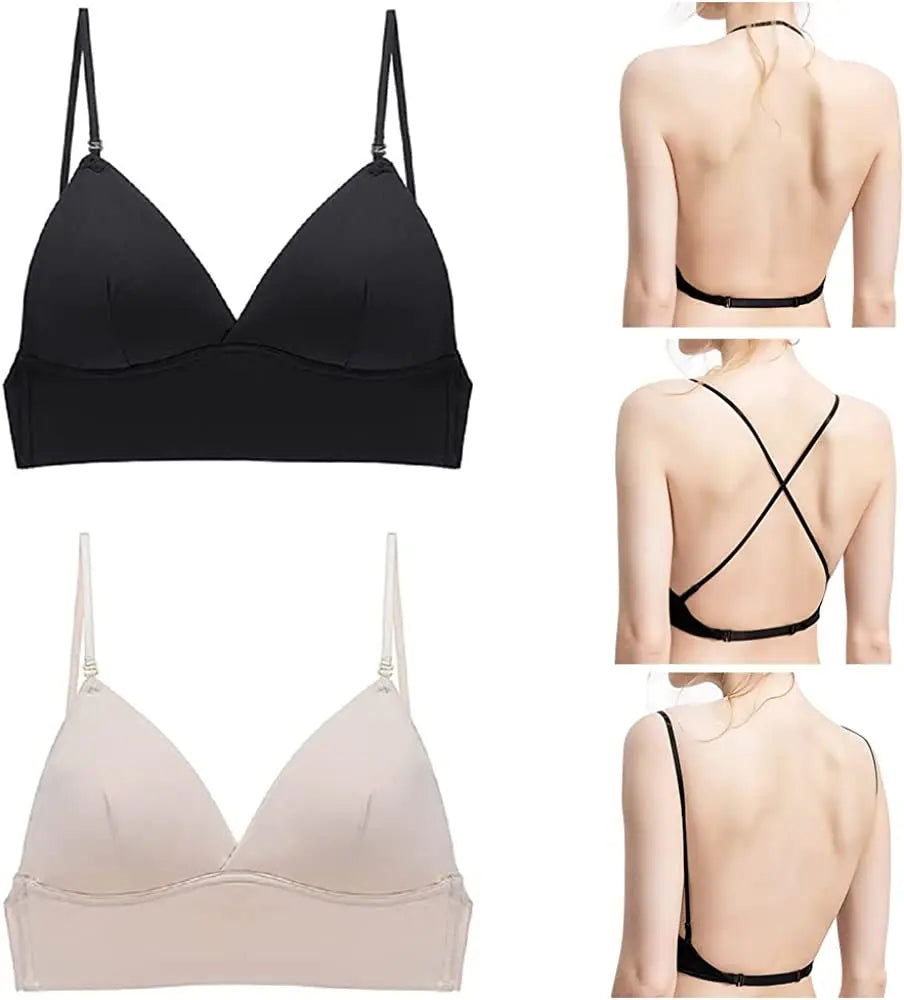Ice Silk Low-Back Multi-Way Bra | Seamless U-Back Bralette