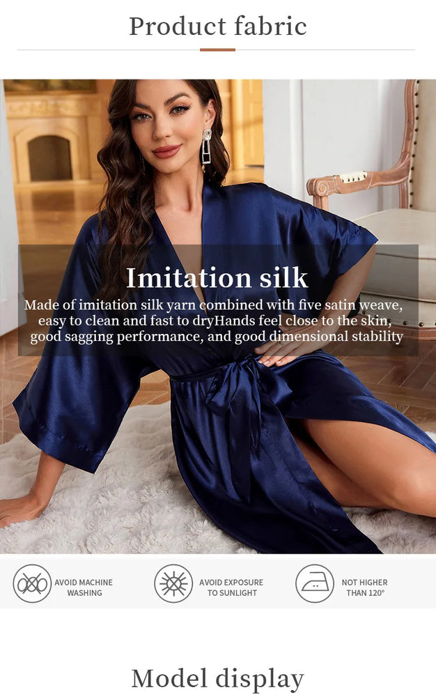 Short Silky Satin Robe | Bride & Bridesmaid Bathrobe