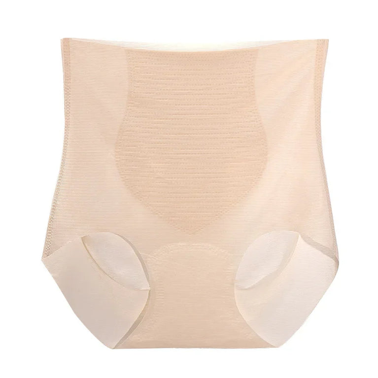 High-Waist Ice Silk Seamless Briefs – Ladies Summer Fitness Underwear