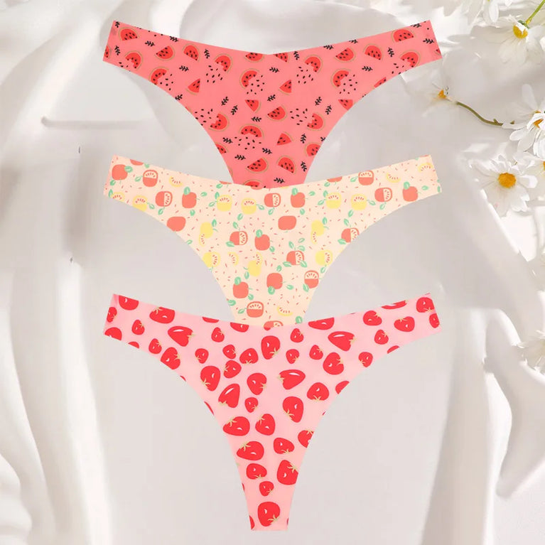 3-Pcs Sexy Colorful G-String Set – Seamless Low-Rise Bikini Thongs for Women (S-XL)