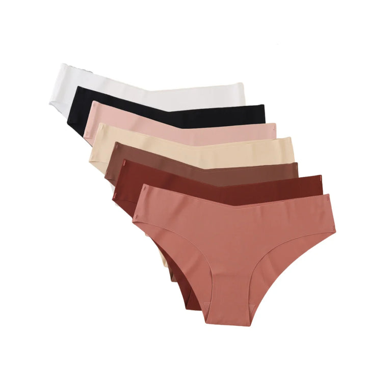 Seamless V-Waist Briefs (7-Pack) – Invisible Ice Silk Low-Rise Underwear