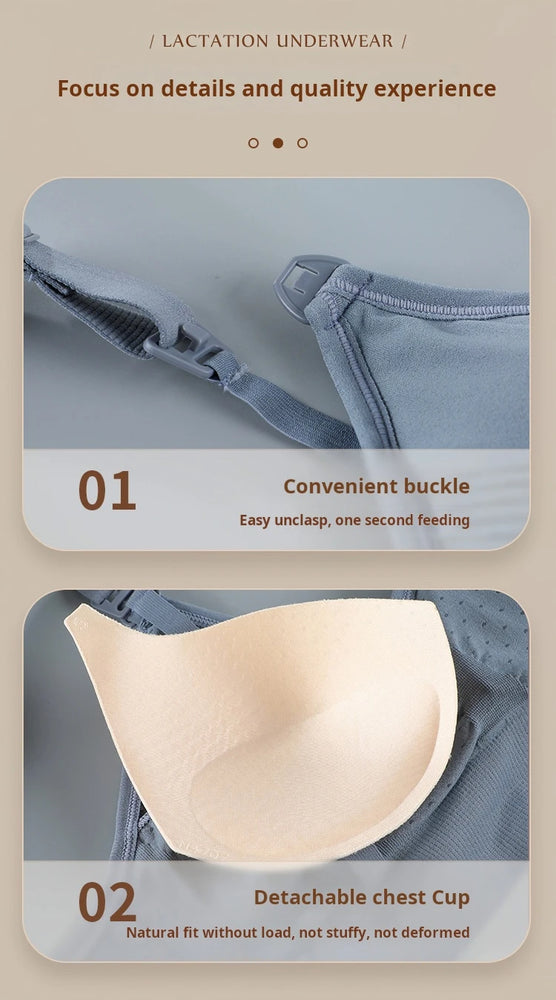 Seamless Maternity Nursing Bra – Wireless Push-Up Comfort