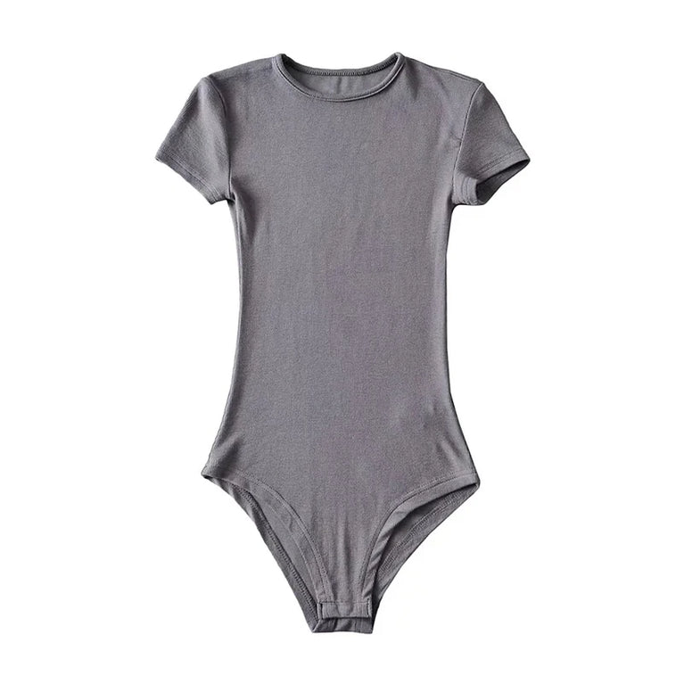Button-Detail Short Sleeve Bodysuit | Sexy Slim-Fit Summer Romper