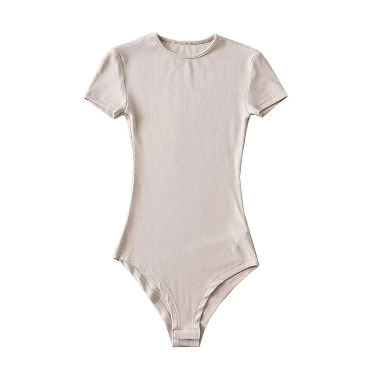 Button-Detail Short Sleeve Bodysuit | Sexy Slim-Fit Summer Romper
