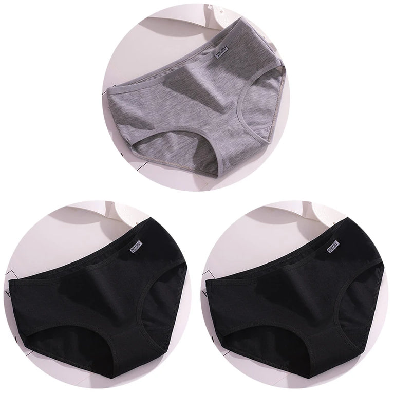 3pc Pure Cotton Briefs | Skin-Friendly Mid-Rise Comfort Set