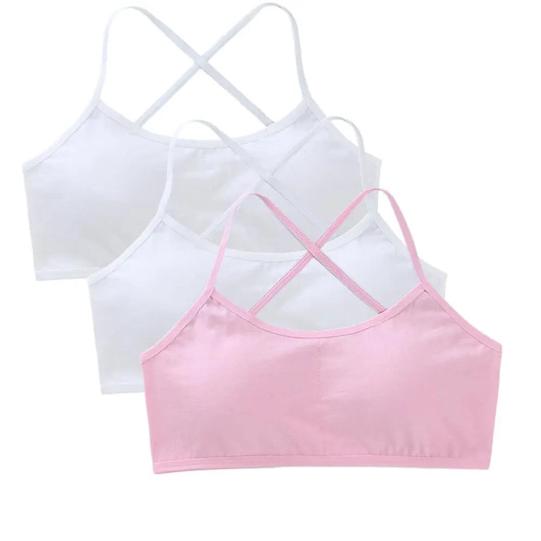 3-Pack Cotton Training Bras | Soft Teen First Camisole