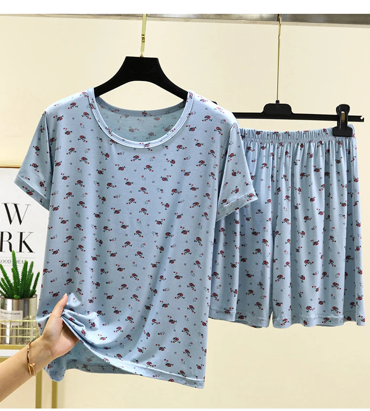 Women’s Modal Floral Pajama Set | Short Sleeve & Shorts
