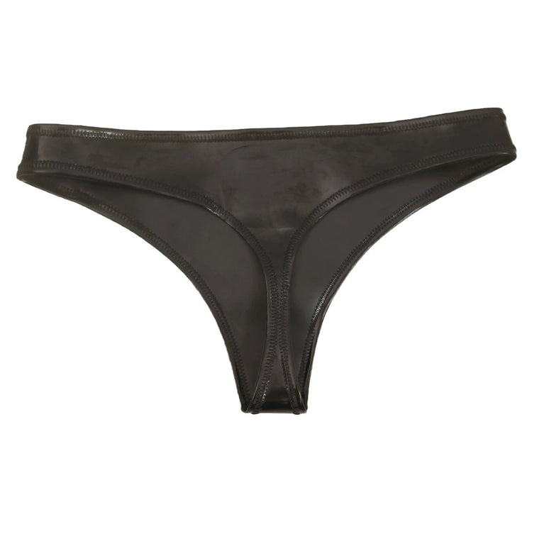 Reversible PU Leather Bikini Briefs – Wet Look Shiny & Matte Dual-Finish Low-Rise Sexy Panties
