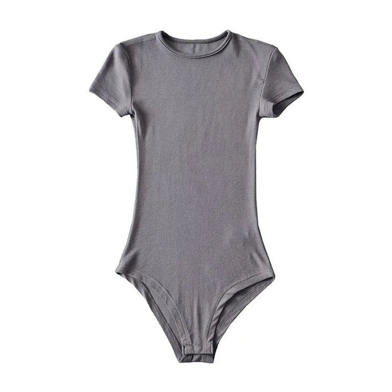 Button-Detail Short Sleeve Bodysuit | Sexy Slim-Fit Summer Romper