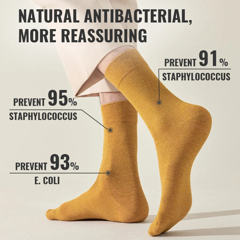 92% Pure Cotton Crew Socks | 6-Pack Antibacterial Set