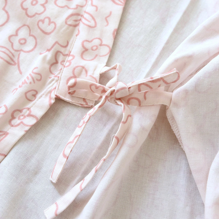Women's Pure Cotton Floral Robe | Thin Gauze Sleep Gown