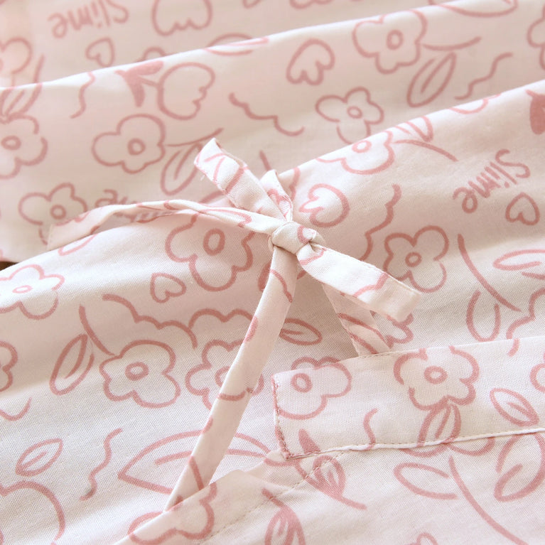 Women's Pure Cotton Floral Robe | Thin Gauze Sleep Gown