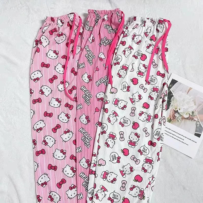 Sanrio Hello Kitty Pajama Pants | Cute Summer Home Trousers