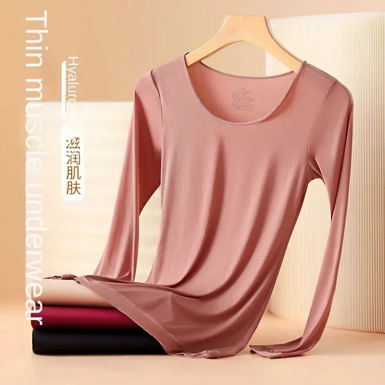 Women’s Ultra-Thin Thermal Top | Seamless Long-Sleeved Skin