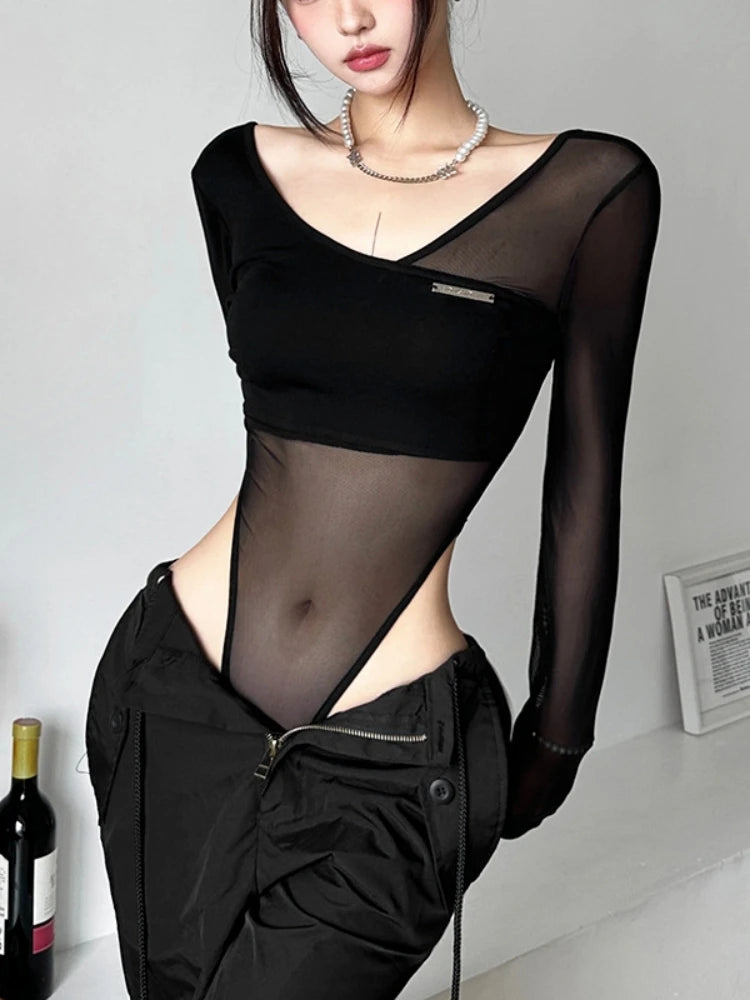 Long Sleeve Bodysuit | Sexy V-Neck Bodycon