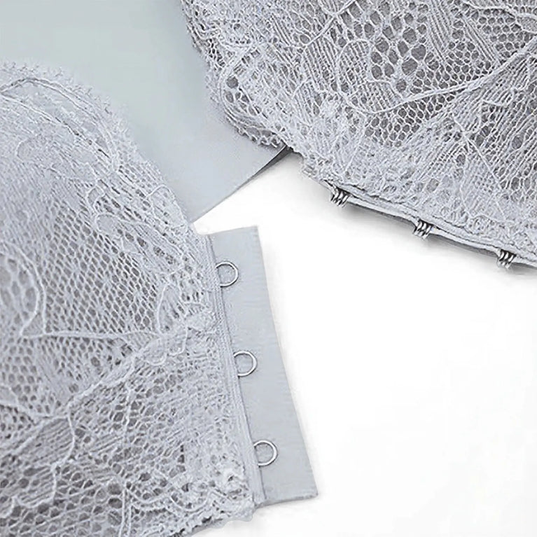 Lace Front-Buckle Vest Bra – Seamless Wireless "Gather" Support