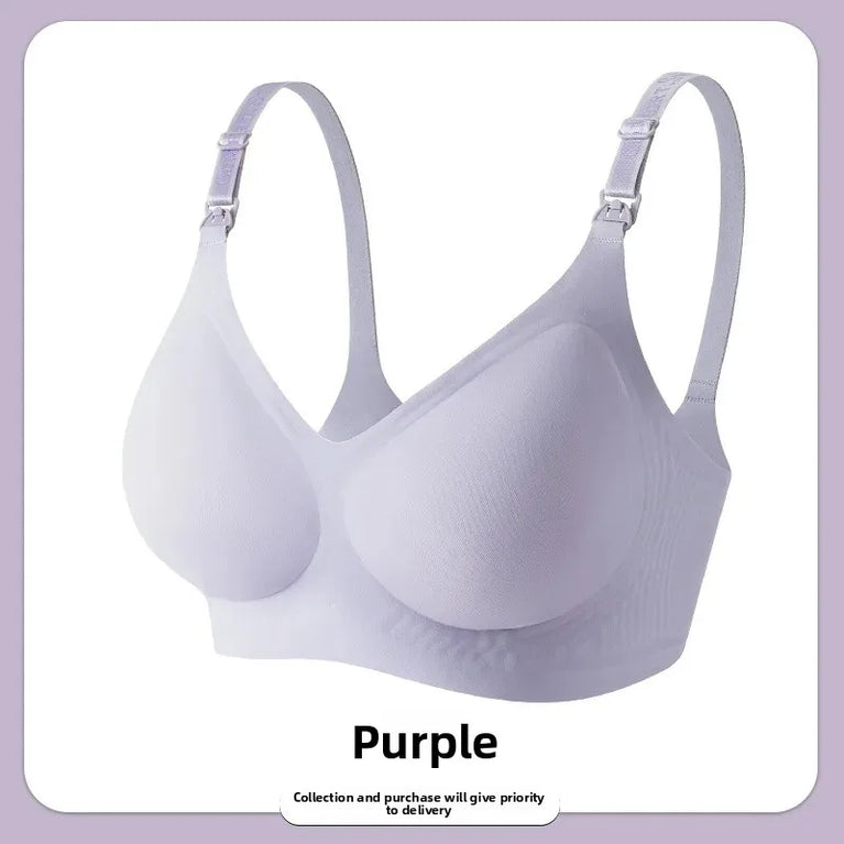 Seamless Letter-Strap Nursing Bra | Anti-Sagging Summer Fit