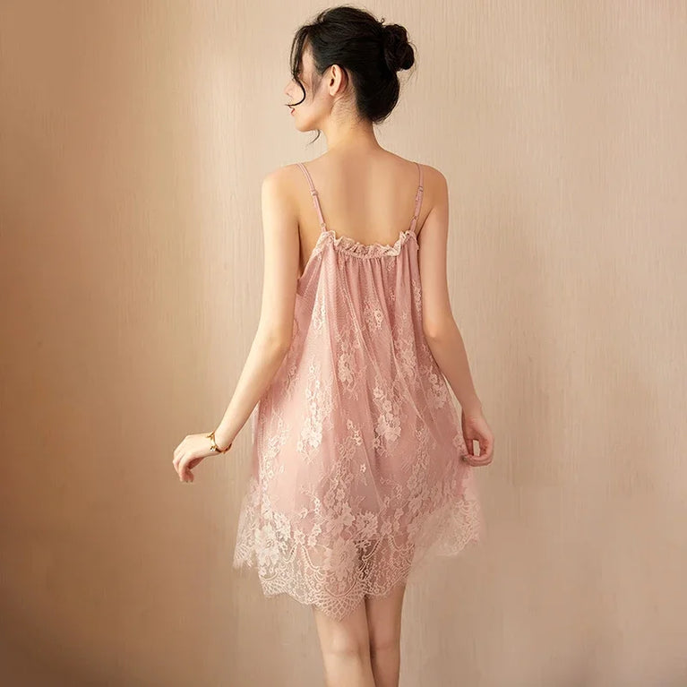Women’s Lace Sling Nightdress | Sexy Sleeveless Summer Nightgown