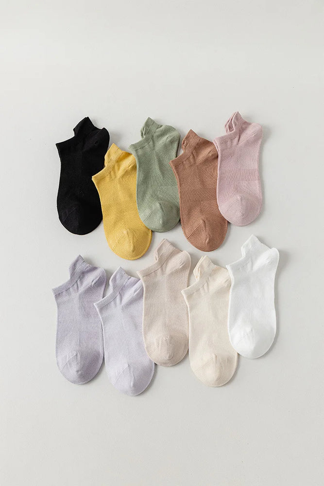 Bamboo Fiber Socks | 5-Pack Invisible Summer Liner