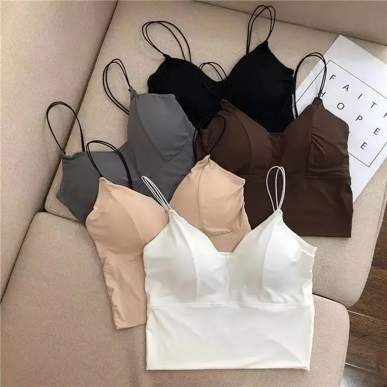 Sexy Ice Silk Camisole & Crop Top – Breathable Summer Comfort