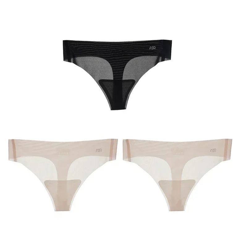 3pc Ultra-Thin Thongs | Seamless Transparent Quick-Dry G-String