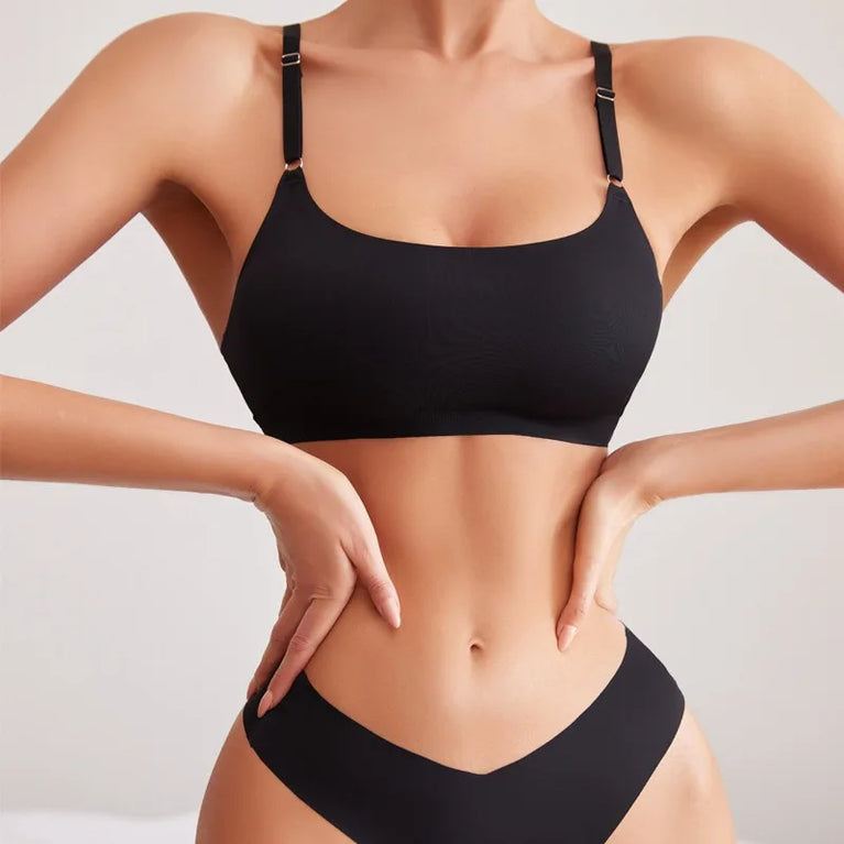 Seamless One-Piece Bra – Wireless Front-Buckle Comfort