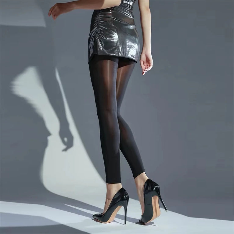 Sexy Glossy Plus Size Ultrathin Shiny Pantyhose for Women