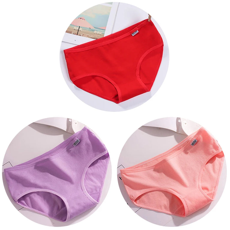 3pc Pure Cotton Briefs | Skin-Friendly Mid-Rise Comfort Set
