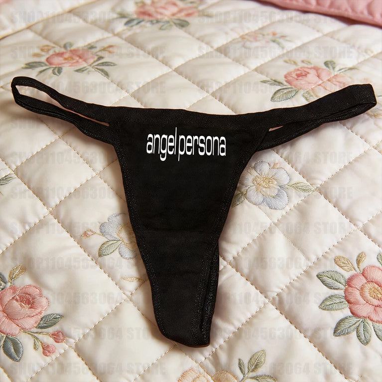 Y2K Letter-Print Fashion Thong | Emo-Style Summer Bottoms