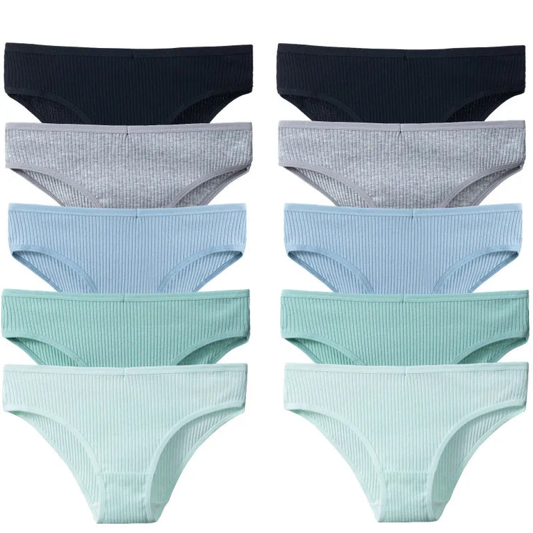 10pc Soft Cotton Briefs | Sexy Breathable Low-Waist Set