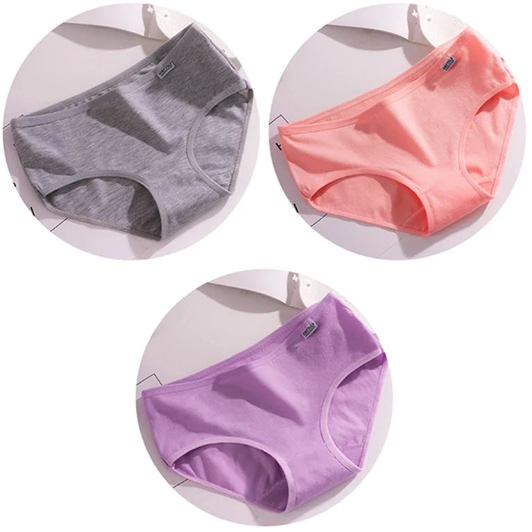 3pc Mid-Rise Cotton Briefs | Breathable Plus Size Comfort Set