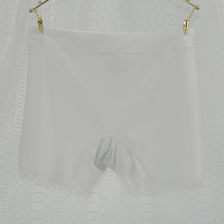 Ultra-Thin Ice Silk Boxer Underwear – High-Waist Seamless Safety Short Pants