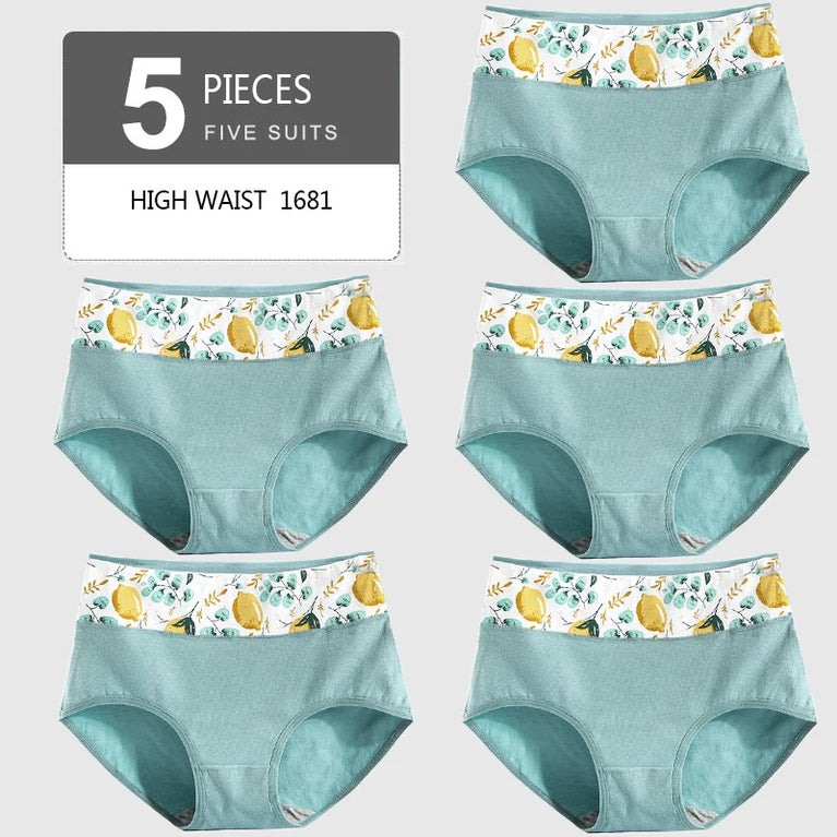 5pc High-Waist Cotton Briefs | Seamless Body Shaper Set