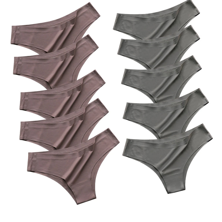 Seamless Ice Silk Briefs (10-Pack) – Low-Rise Ultra-Thin Performance Panties