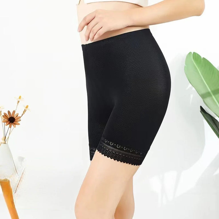Anti-Chafing Ice Silk Safety Shorts | High-Waist Seamless Boxers
