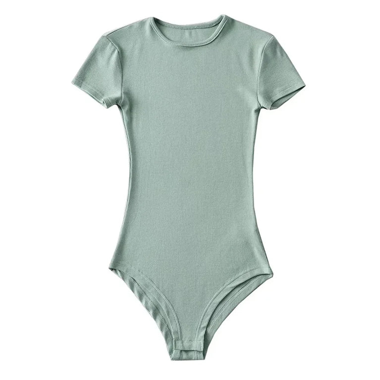Button-Detail Short Sleeve Bodysuit | Sexy Slim-Fit Summer Romper