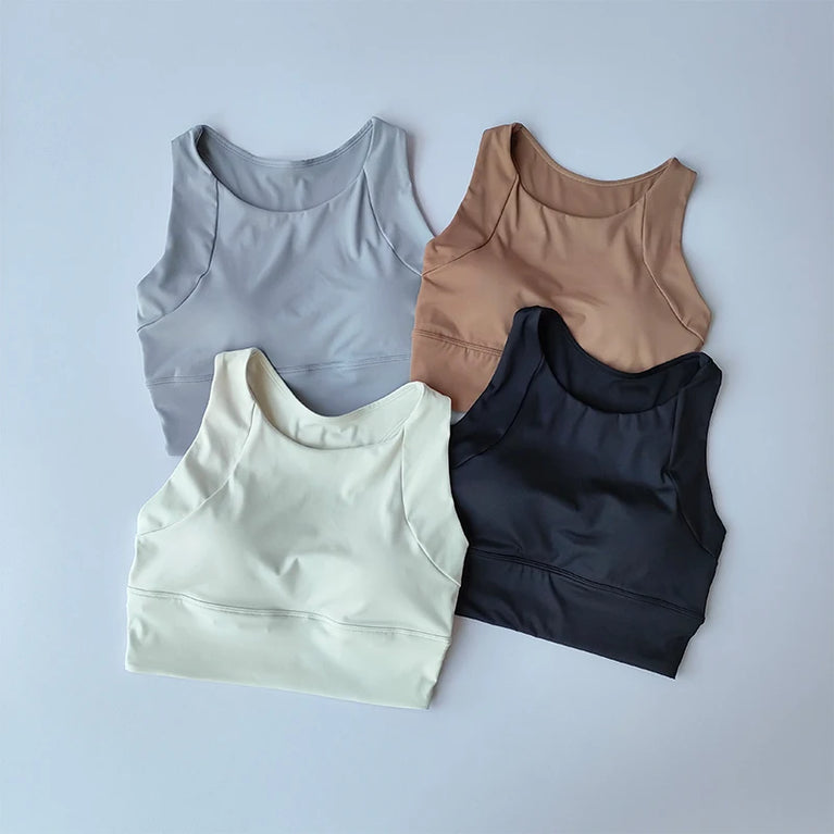 Breathable Seamless Sports Bra – High-Impact Running Support