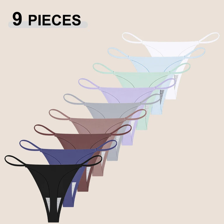 9pc Ice Silk Thongs | Traceless Ultra-Thin G-Strings