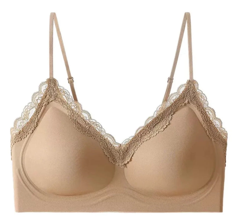 Pure Desire Sexy Lace Bralette | Seamless Gathered V-Neck