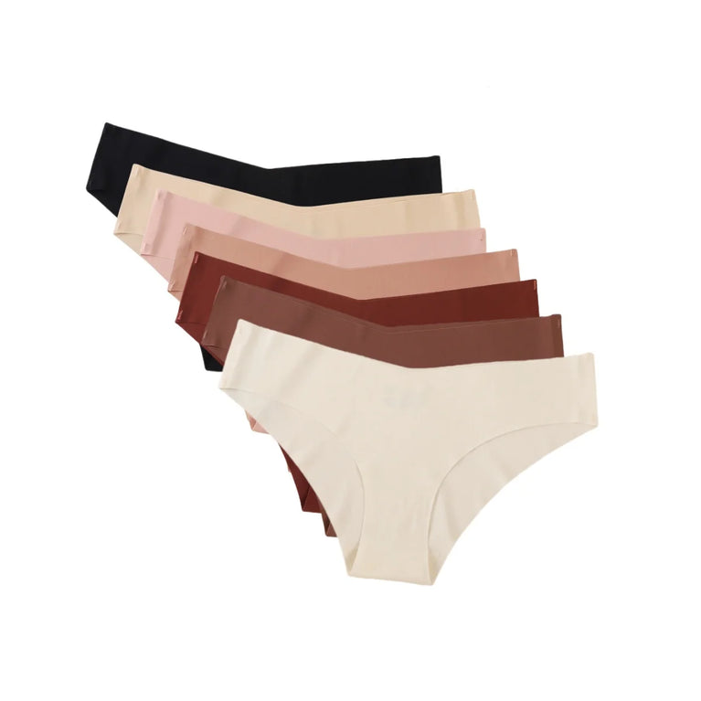 Seamless V-Waist Briefs (7-Pack) – Invisible Ice Silk Low-Rise Underwear