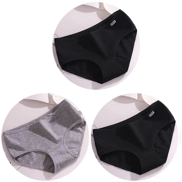 3pc Mid-Rise Cotton Briefs | Breathable Plus Size Comfort Set