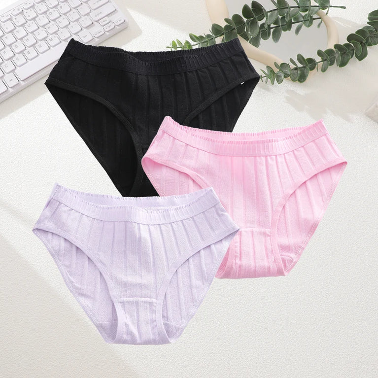 3pc Breathable Cotton Briefs | Low-Waist Dopamine Summer Set