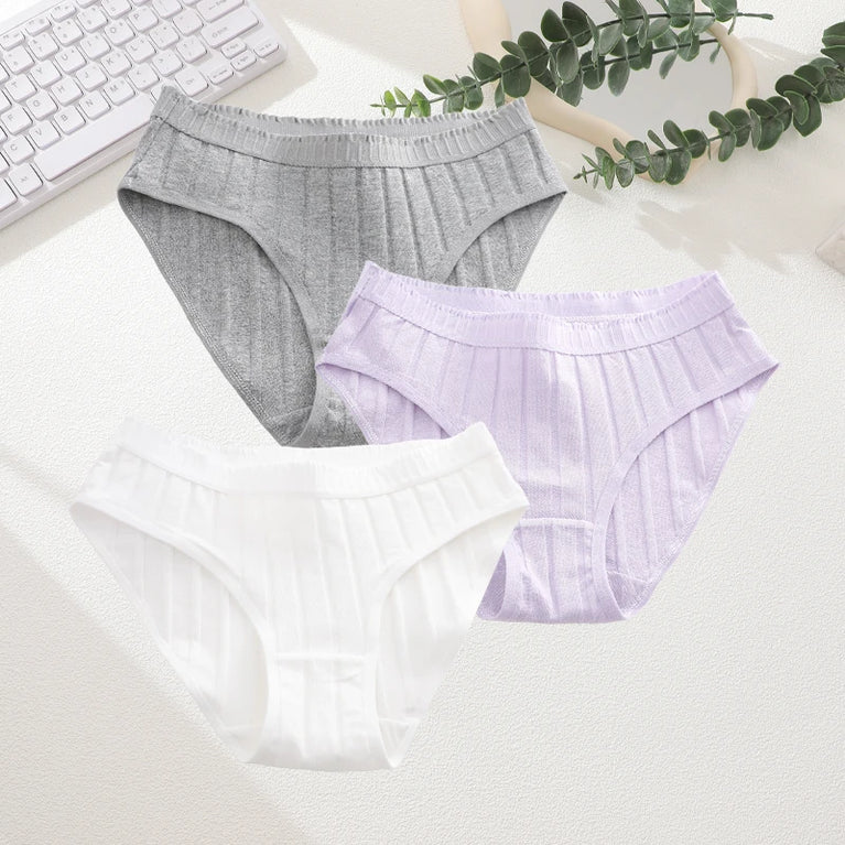 3pc Breathable Cotton Briefs | Low-Waist Dopamine Summer Set