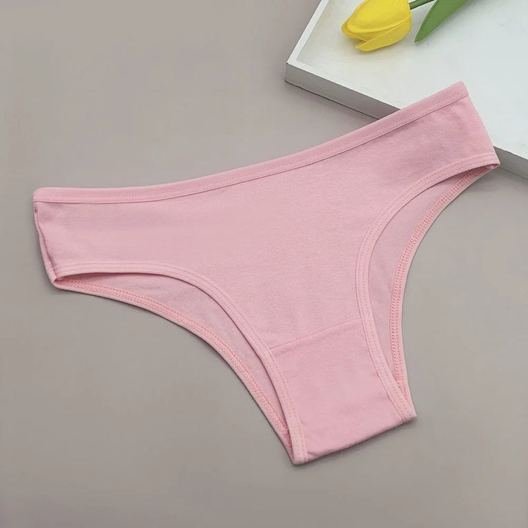 5pc Cotton Bikini Thongs | Low-Waist Brazilian Set