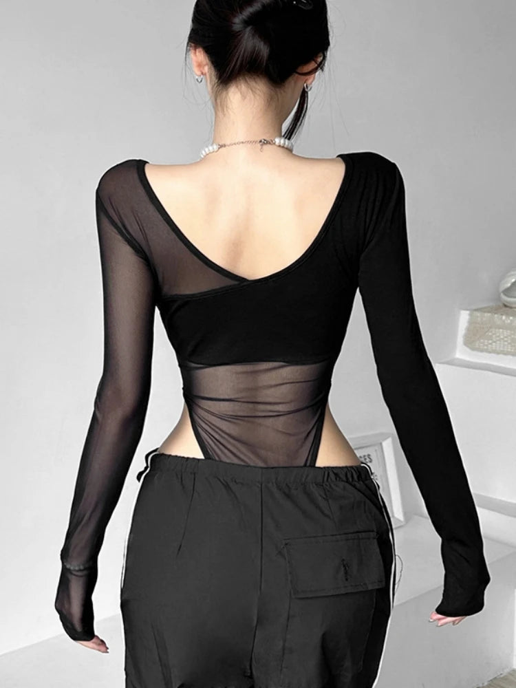 Long Sleeve Bodysuit | Sexy V-Neck Bodycon