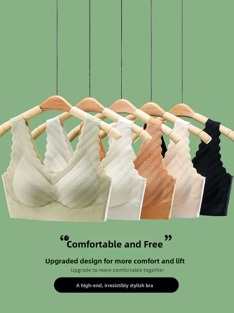 Floral Lace Backless Bralette – Seamless Wireless Elegance
